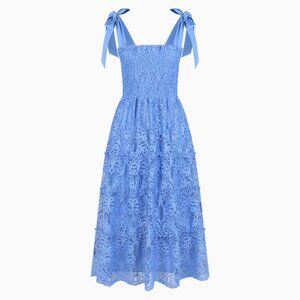 Hill House Home The Ribbon Ellie Nap Dress - Sky Blue Lace Size MSky Blue Lace /
